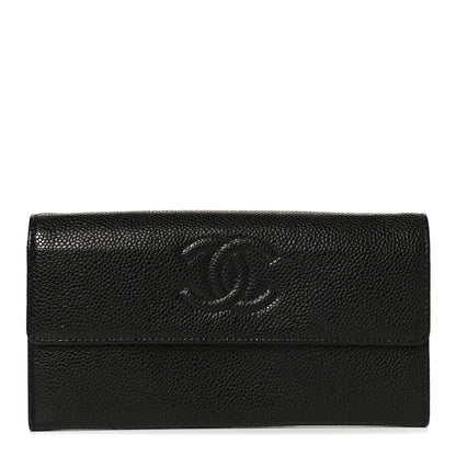 Chanel Caviar Timeless CC Large Gusset Flap Wallet Black 1 of 12