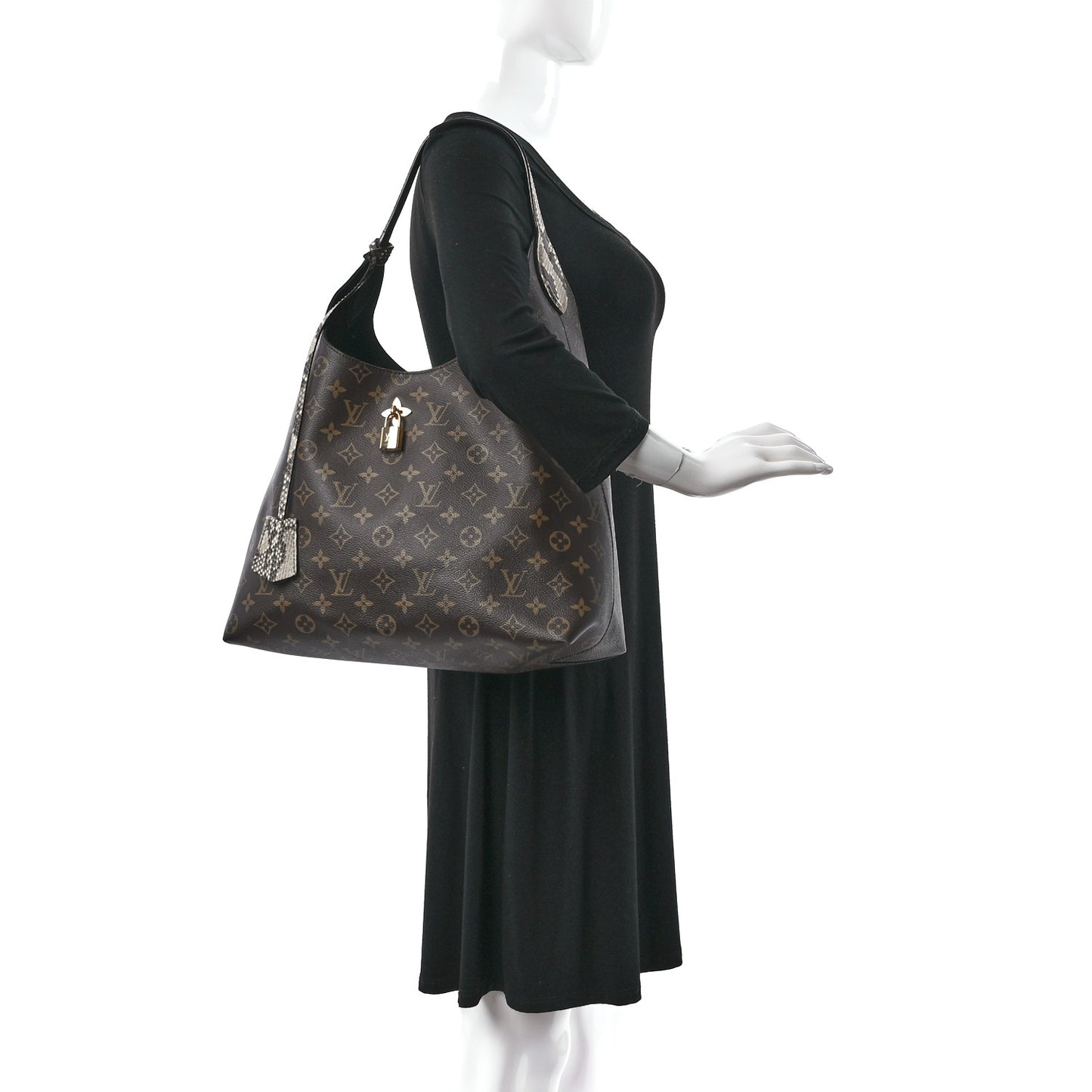 Monogram Flower Hobo Snakeskin