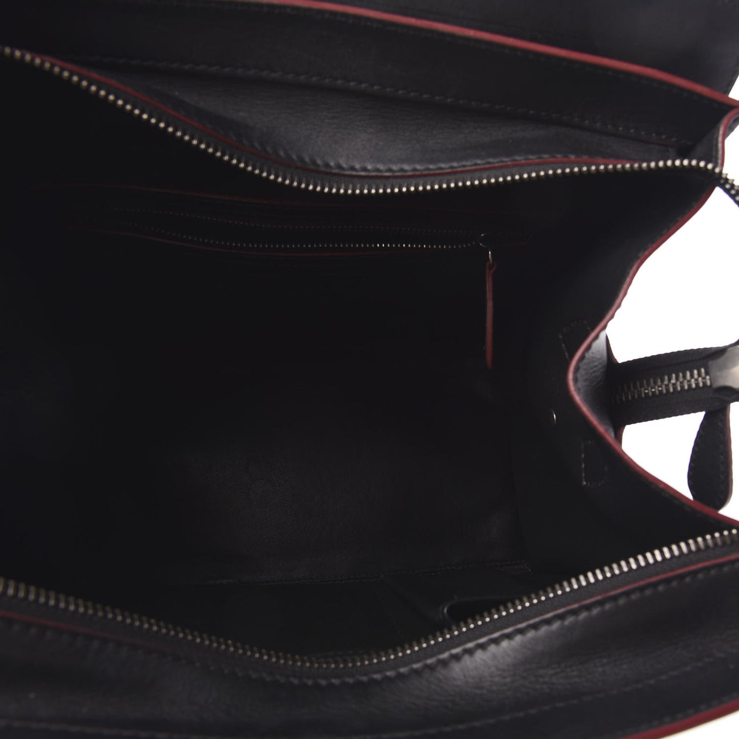 Smooth Calfskin Mini Luggage Black Pink Trim