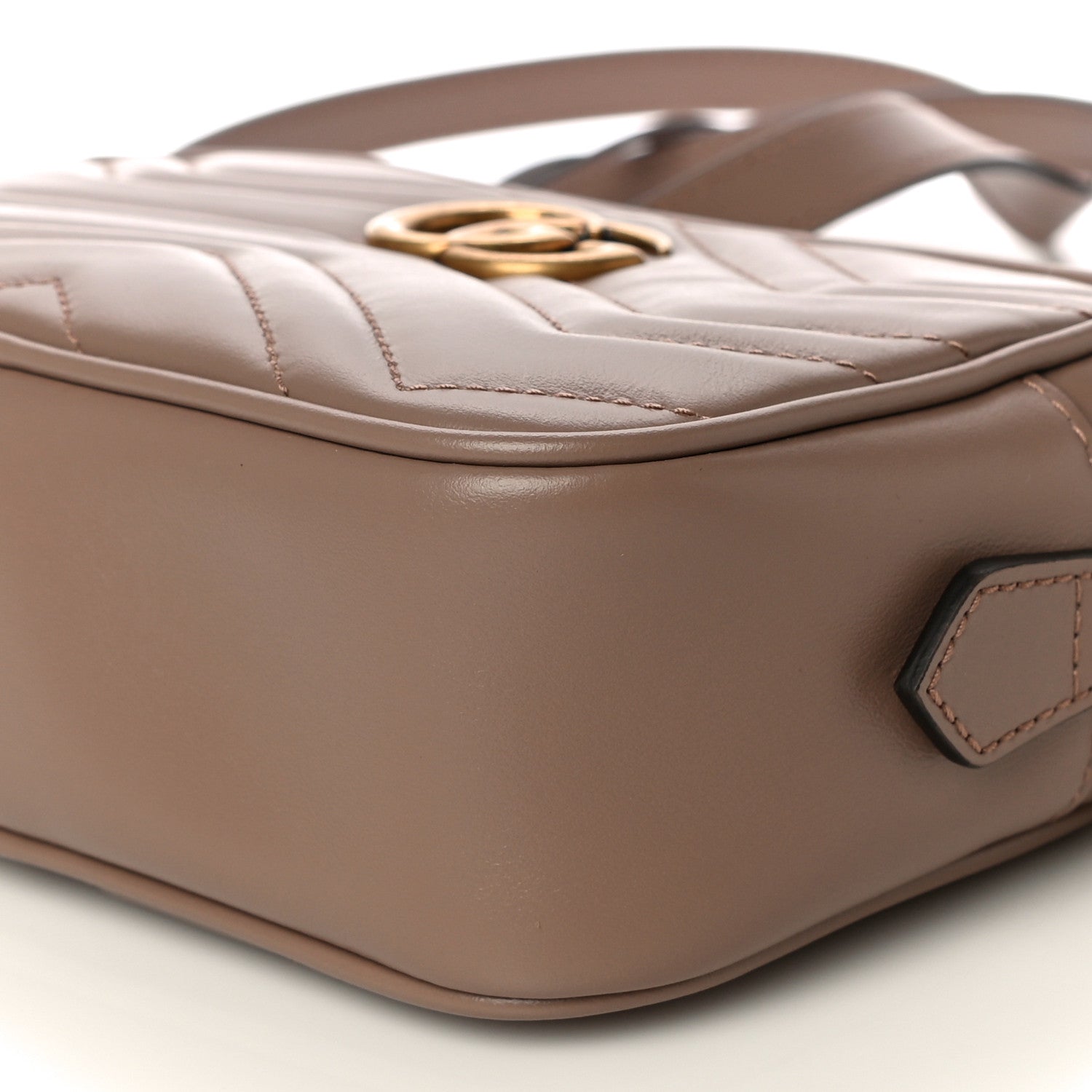 Gucci Calfskin Matelasse Mini GG Marmont Chain Shoulder Bag Porcelain Rose 11 of 12