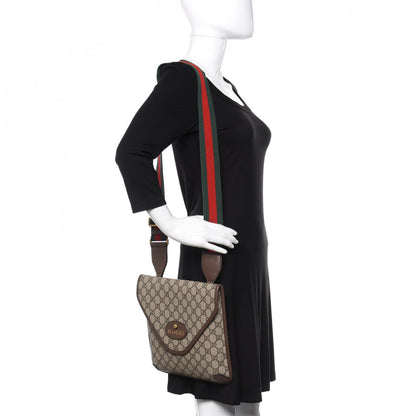 Gucci GG Supreme Monogram Web Medium Neo Vintage Flap Messenger Bag Beige New Acero 2 of 11