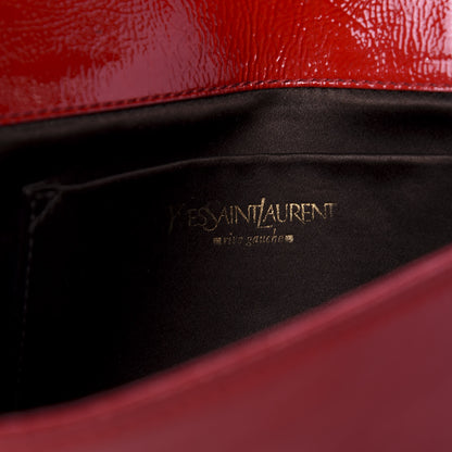 Saint Laurent Textured Patent Monogram Small Belle De Jour Clutch Red 8 of 10