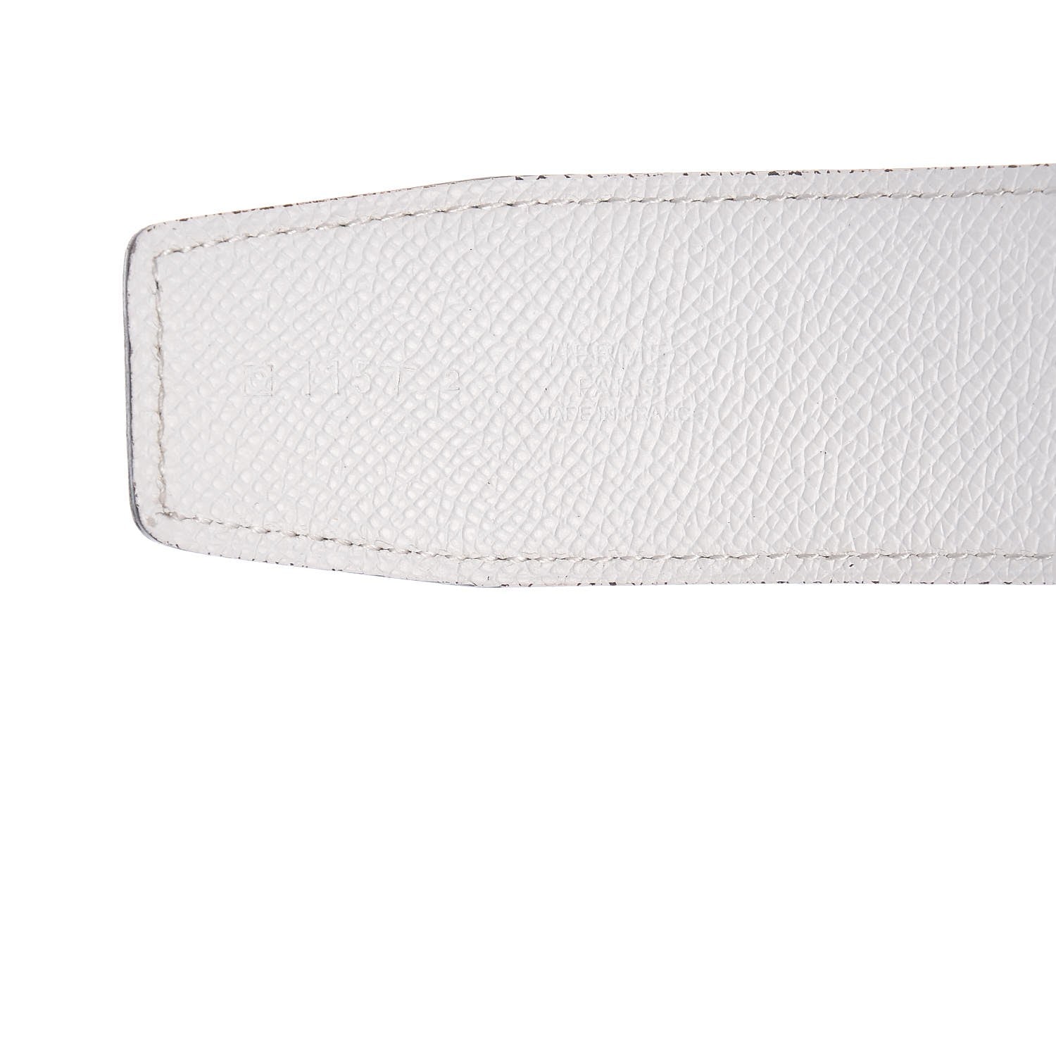 Hermes Epsom 42mm Belt Strap 115 Colvert Blanc White 4 of 7