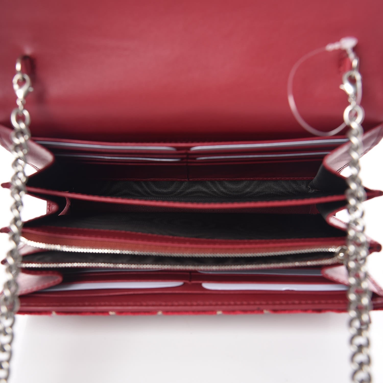 Gucci Velvet GG Monogram Mini Dionysus Chain Wallet Red Cipria 7 of 11
