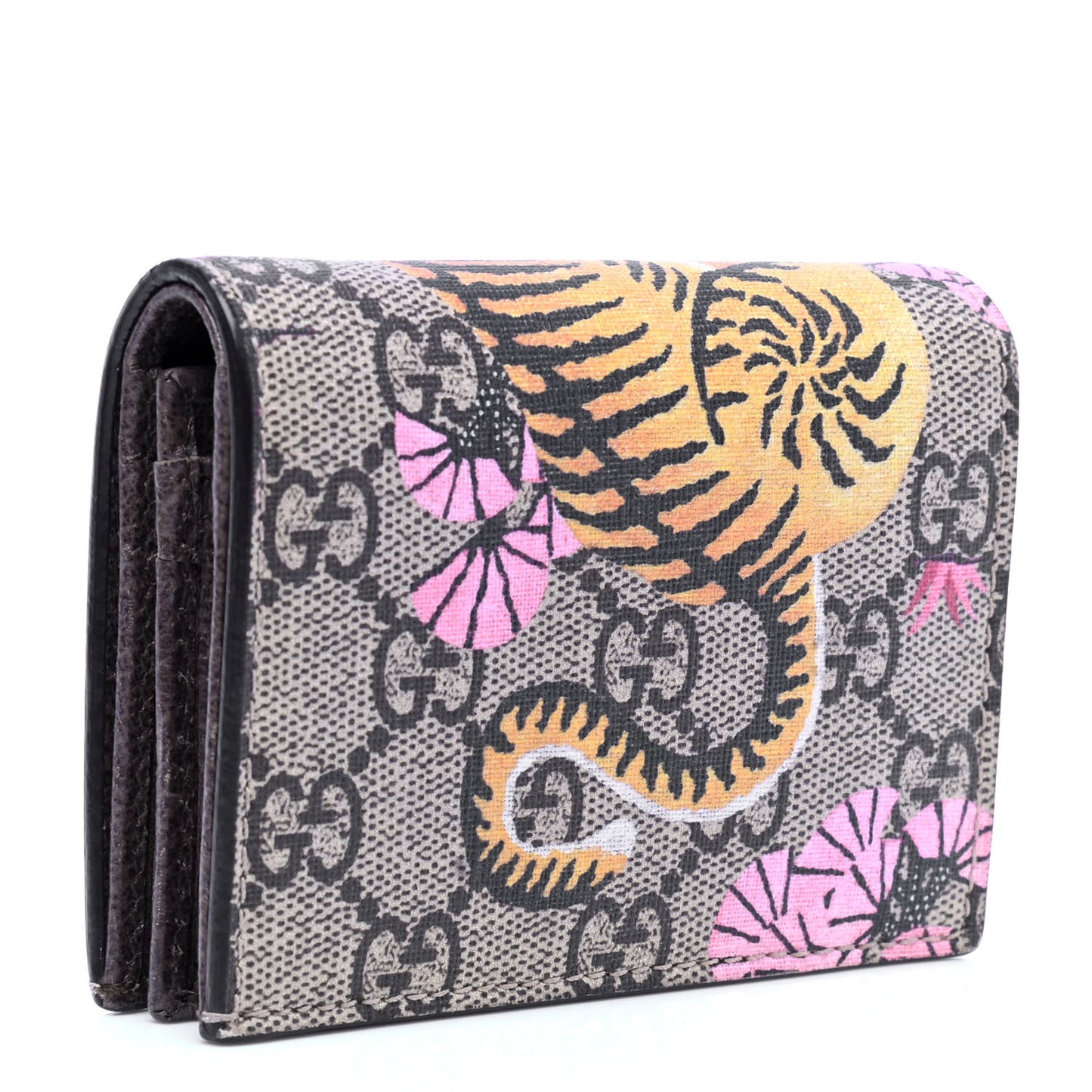 GG Supreme Monogram Bengal Card Case Beige Pink