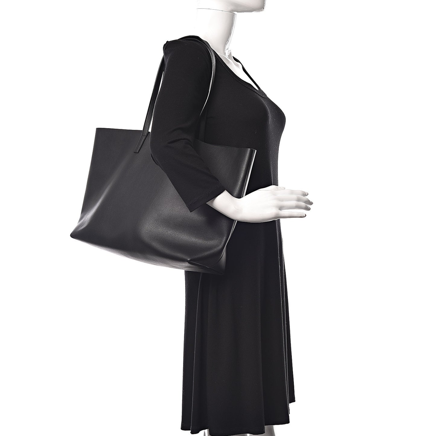 Calfskin Large Shopping Tote Black
