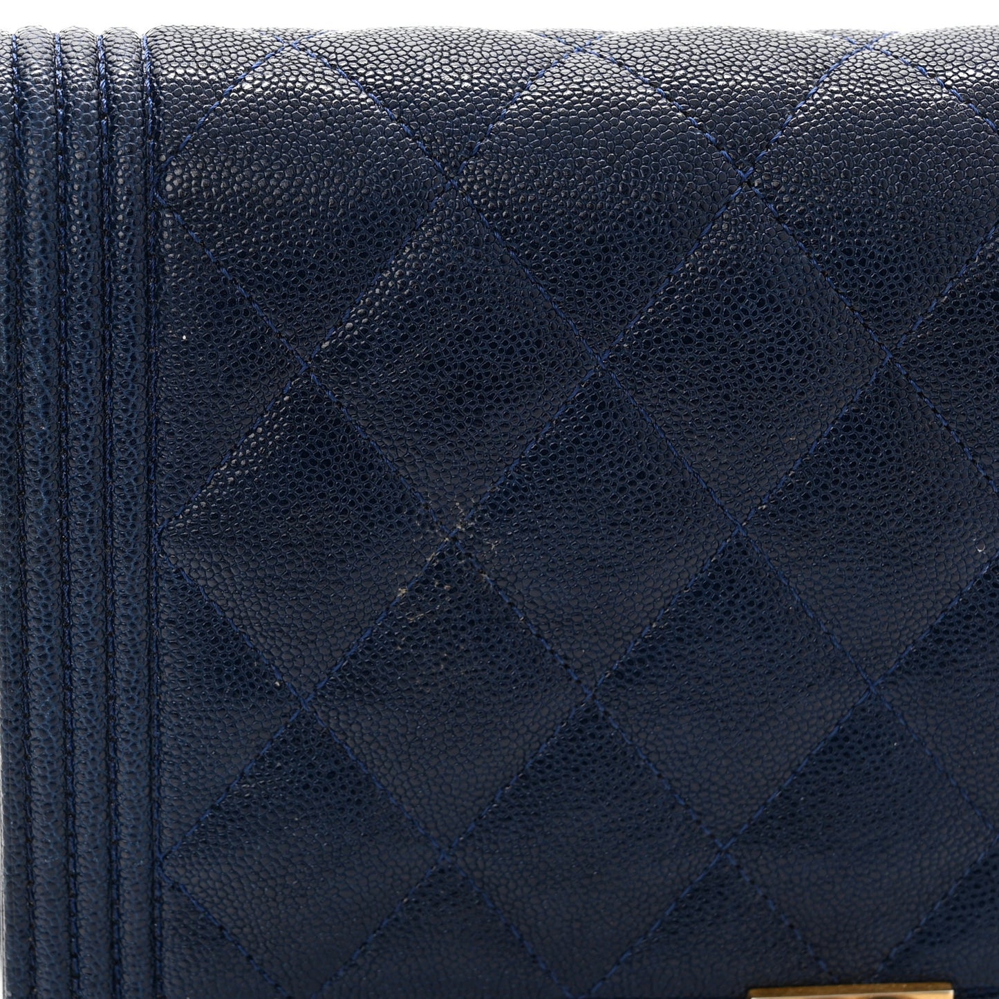 Caviar Quilted Boy Wallet On Chain WOC Navy