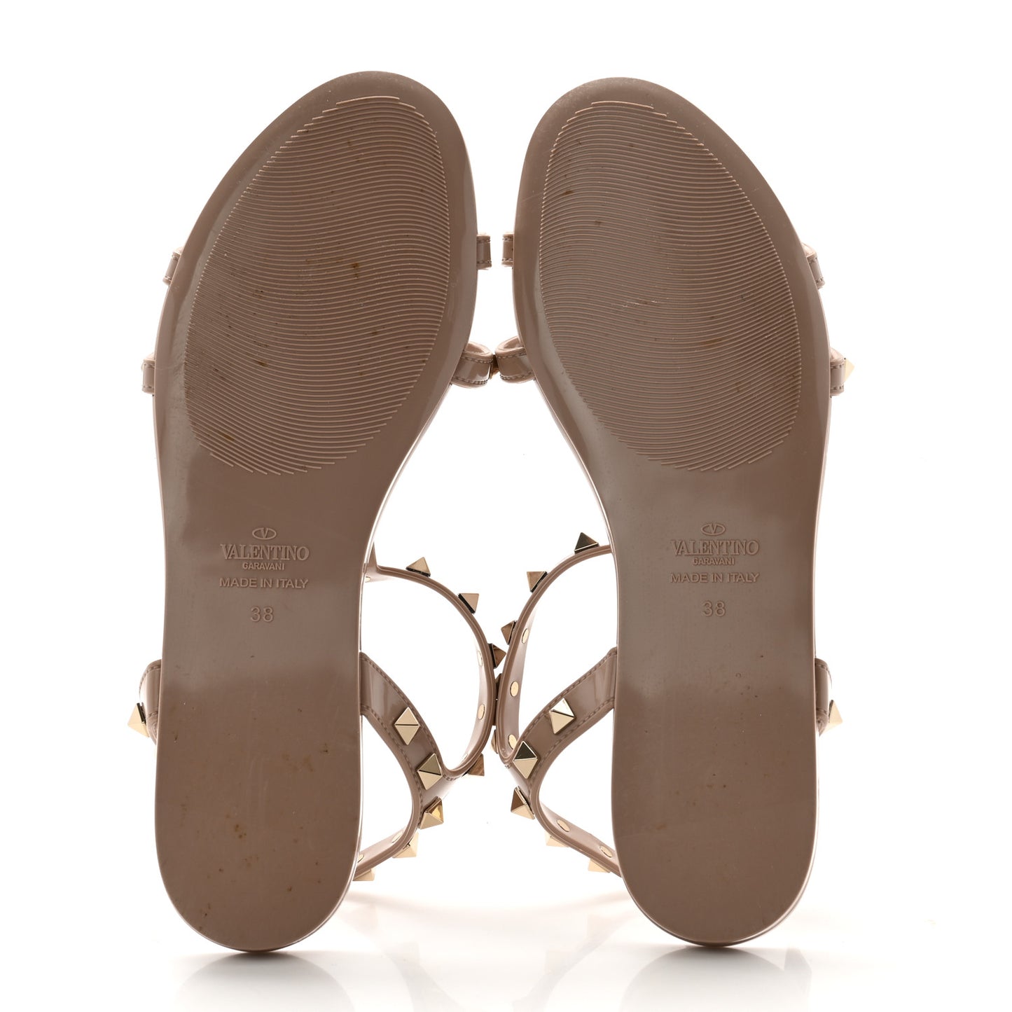 PVC Jelly Rockstud Caged Sandals 38 Poudre