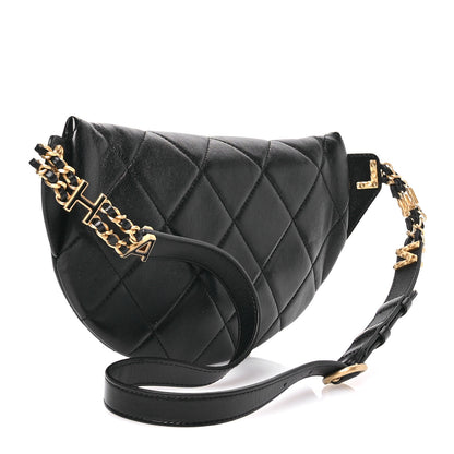 Chanel Lambskin Enamel Quilted Waist Bag Black 3 of 11