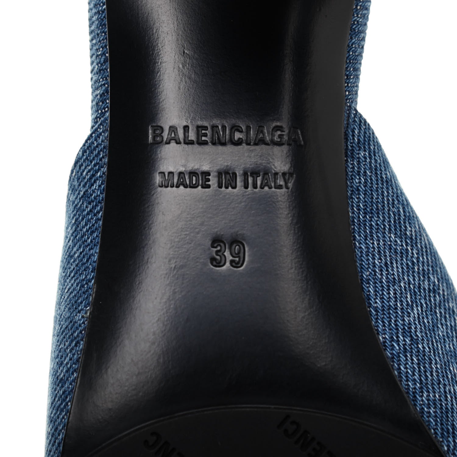 Balenciaga Denim Block Heel Mules 39 Blue 6 of 13