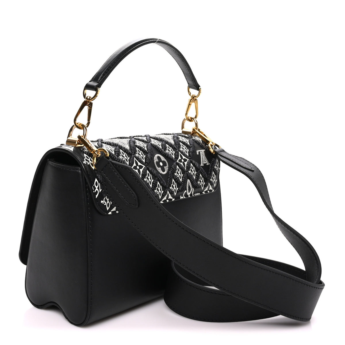 Calfskin Since 1854 Embroidered Twist MM Black