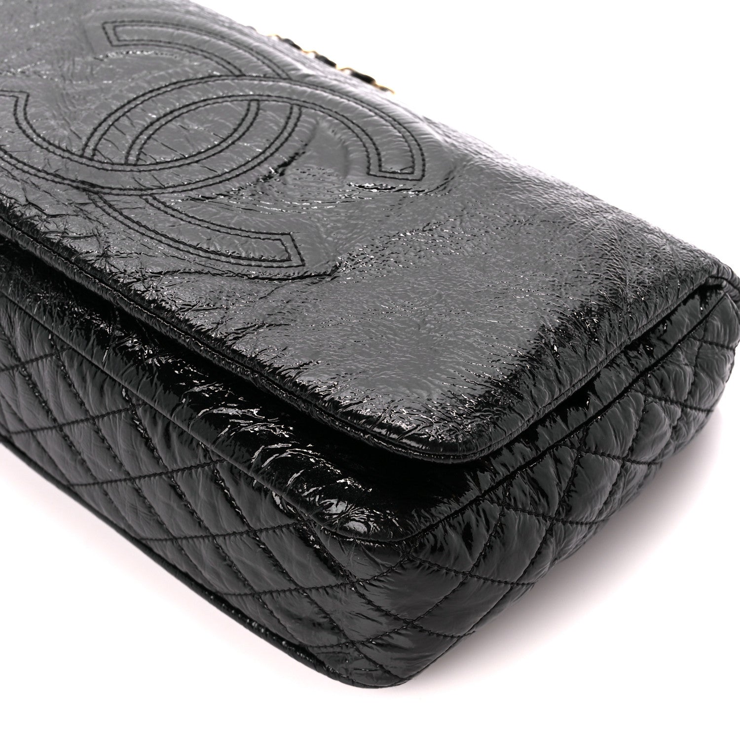 Chanel Vinyl Medium Rock and Chain Flap Black Black 11 of 11