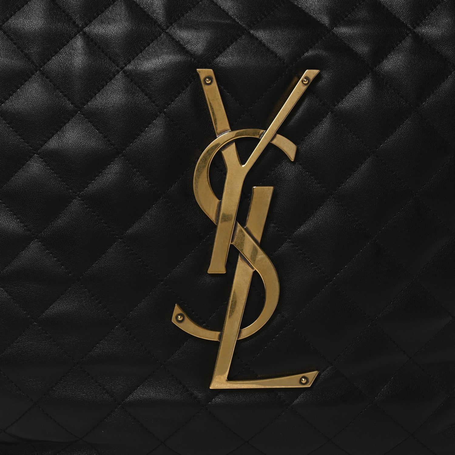 Saint Laurent Lambskin Quilted Maxi Icare Shopping Tote Black 9 of 11