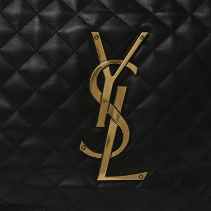 Saint Laurent Lambskin Quilted Maxi Icare Shopping Tote Black 9 of 11