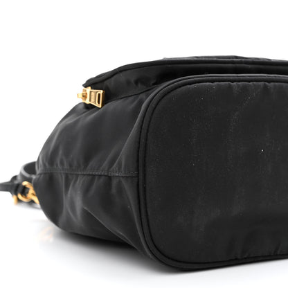 Prada Saffiano Tessuto Nylon Mini Bucket Crossbody Bag Black 9 of 10