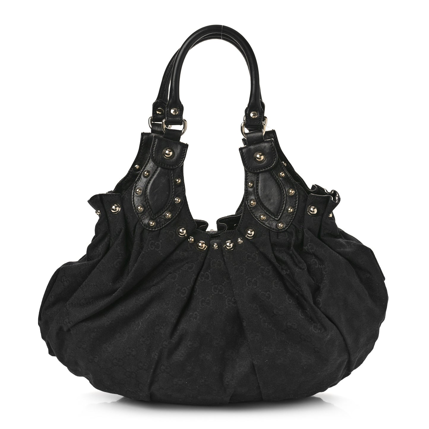 Monogram Studded Pelham Medium Tote Black