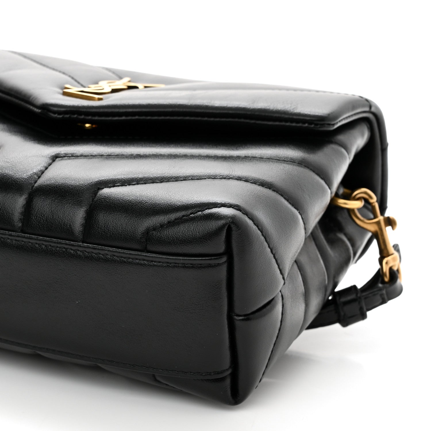 Saint Laurent Calfskin Y Quilted Monogram Toy Loulou Crossbody Bag Black 11 of 13
