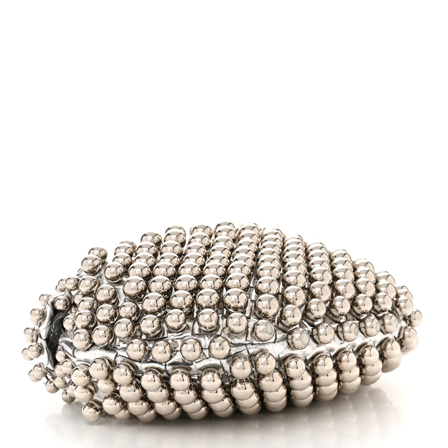 Metallic Nappa Studded Intrecciato Mini Jodie Silver