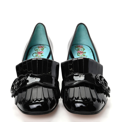 Gucci Vernice GG Marmont Fringe 50mm Loafer Pumps 35 Black 2 of 11