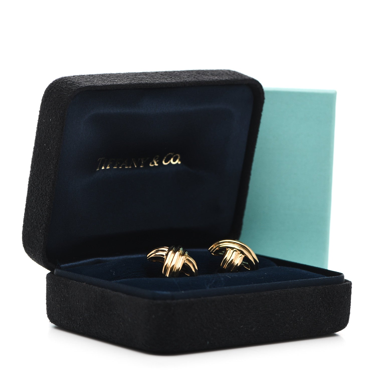 Tiffany 18K Yellow Gold Signature X Cufflinks 5 of 5