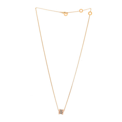 Bulgari 18K Rose Gold Diamond Small B.Zero1 Pave Pendant Necklace 3 of 5