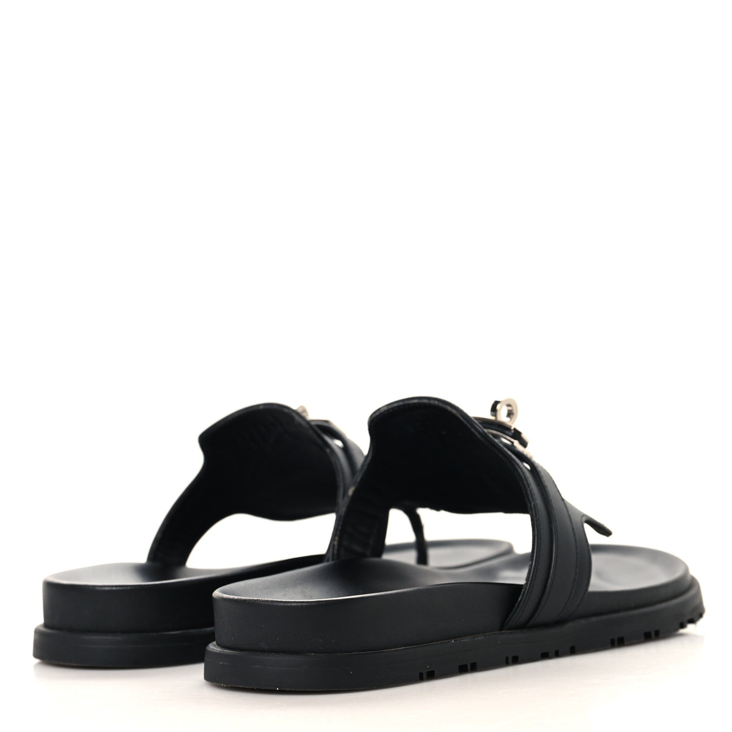 Calfskin Womens Empire Sandals 37.5 Black