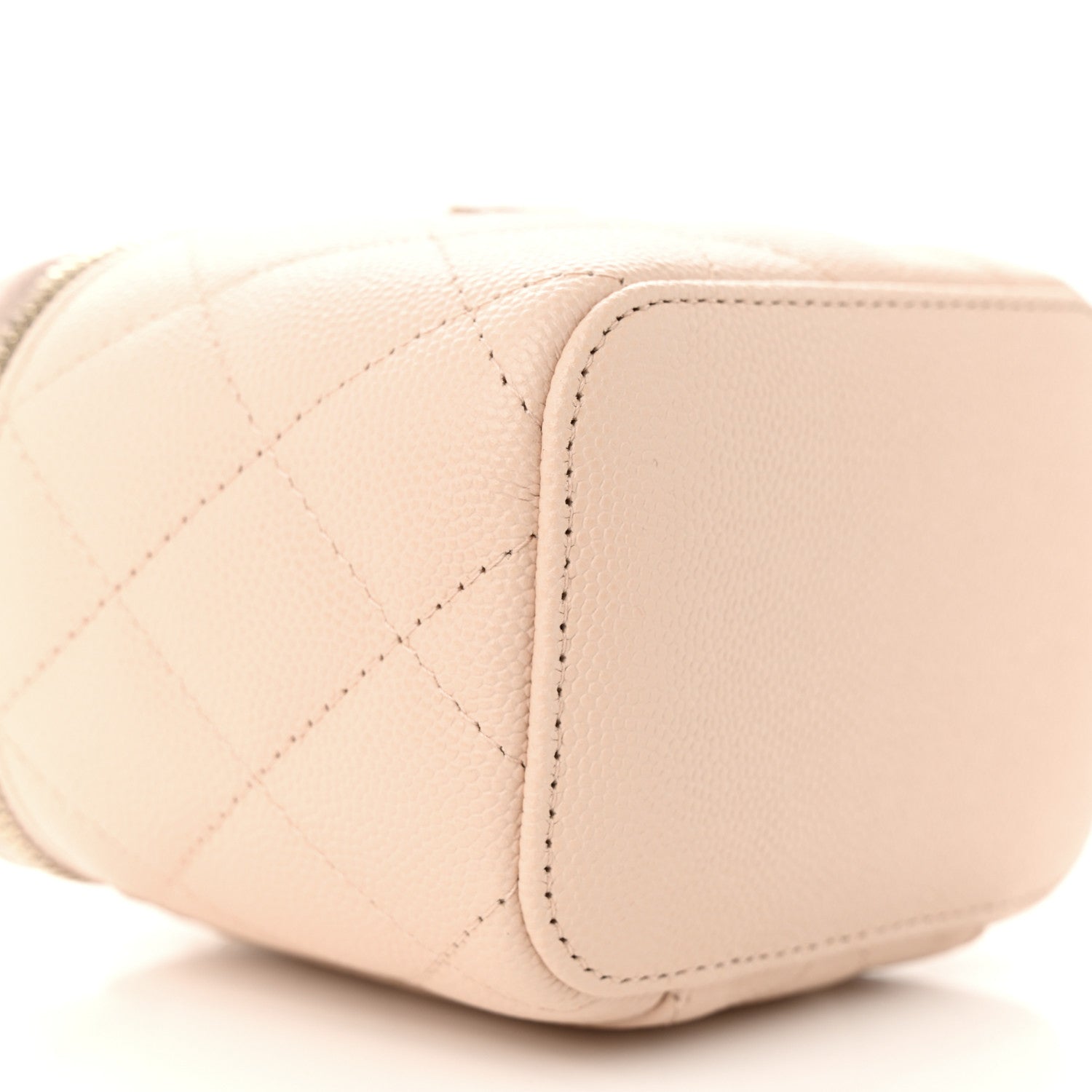 Chanel Caviar Quilted Mini Vanity Case With Chain Light Beige 9 of 11