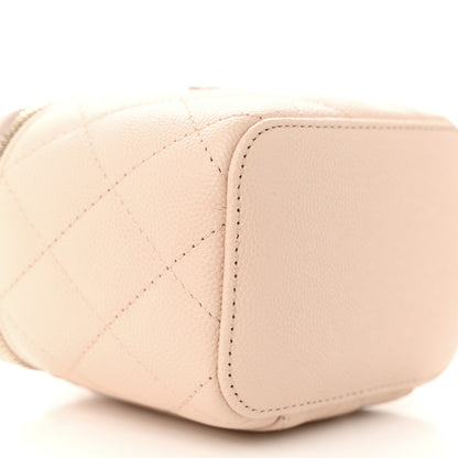 Chanel Caviar Quilted Mini Vanity Case With Chain Light Beige 9 of 11