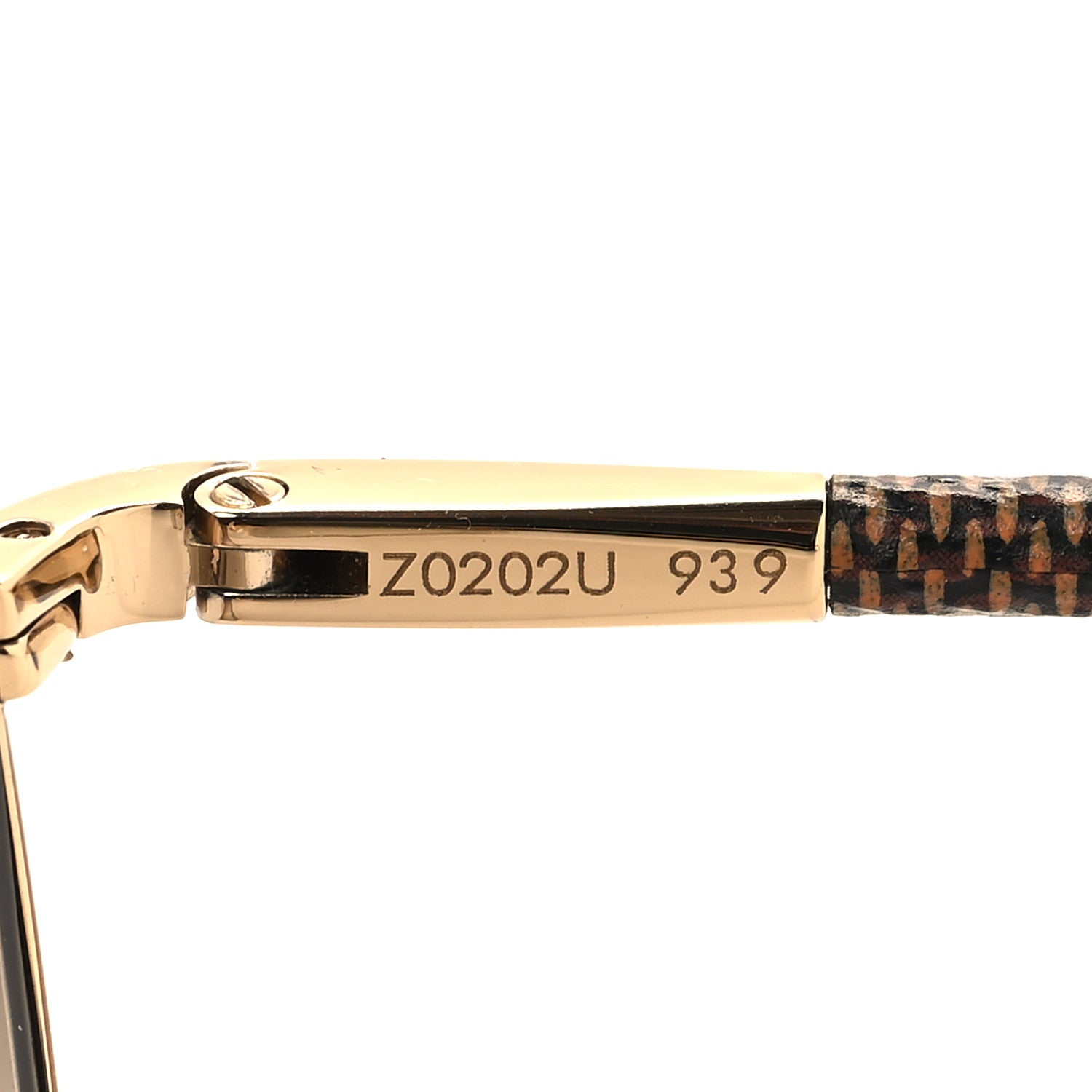 Louis Vuitton Damier Ebene Conspiration Pilote Aviator Sunglasses Z0202U Gold 6 of 7