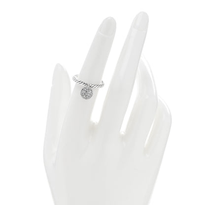 David Yurman Sterling Silver Pave Diamond 8mm Element Ball Ring 52 6 2 of 4