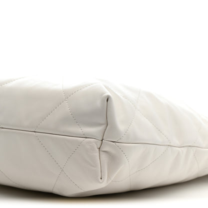 Chanel Shiny Calfskin Quilted Small Rainbow Chanel 22 White 11 of 11