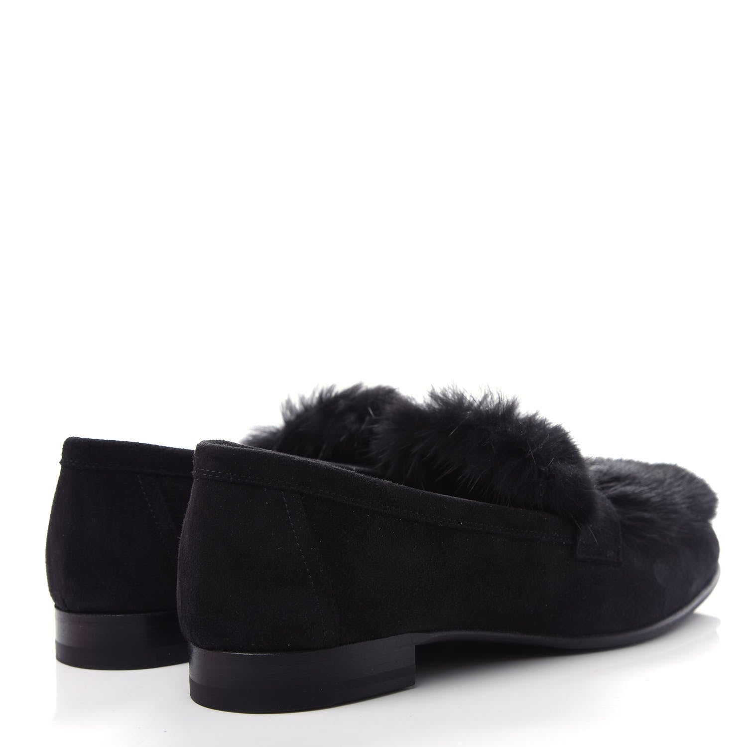 Hermes Mink Fur Suede Goatskin Paris Loafers 36.5 Black 4 of 11