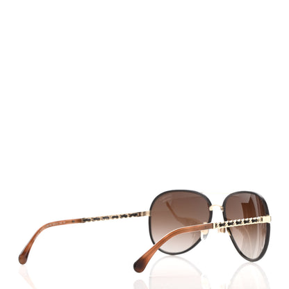 Chanel Metal Polarized Pilot Winter Sunglasses 4219-Q Brown 4 of 8