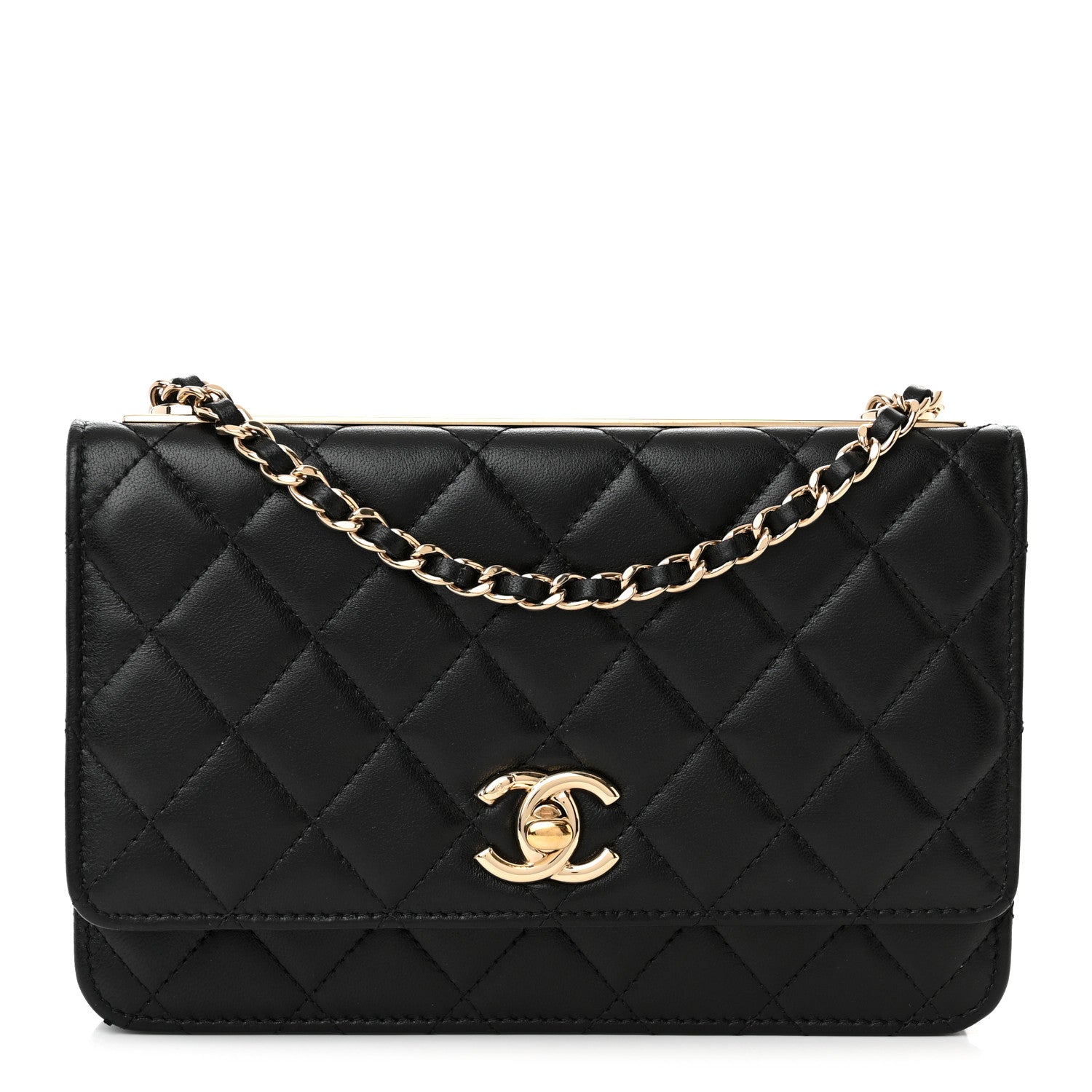 Chanel Lambskin Quilted Trendy CC Wallet On Chain WOC Black 1 of 14