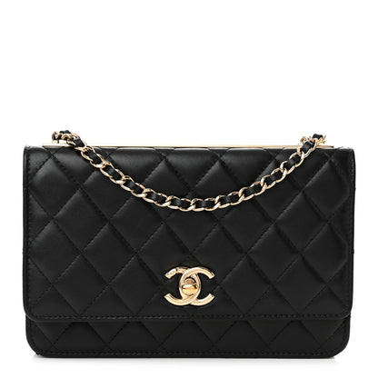 Chanel Lambskin Quilted Trendy CC Wallet On Chain WOC Black 1 of 14