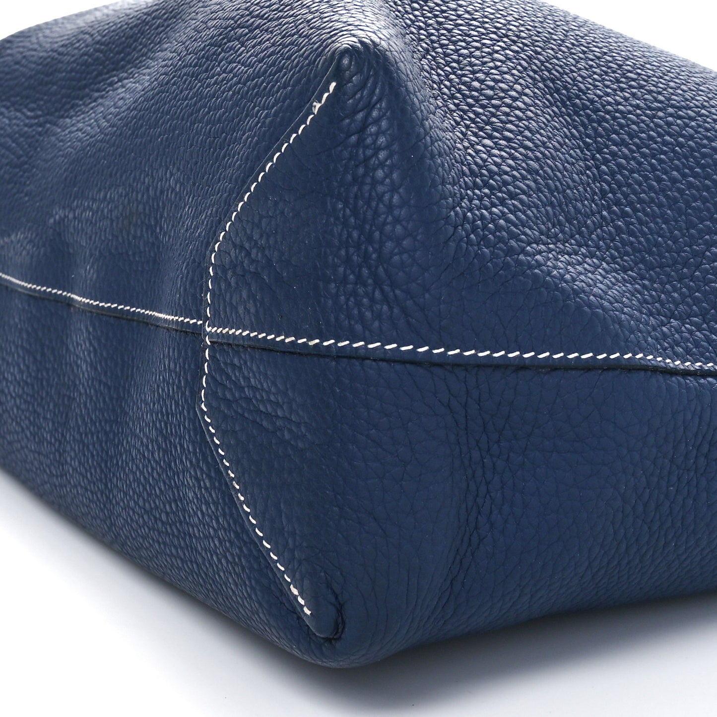 Veau Sikkim Taurillon Clemence Double Sens 36 Reversible Tote Bleu Electrique Bleu De Malte