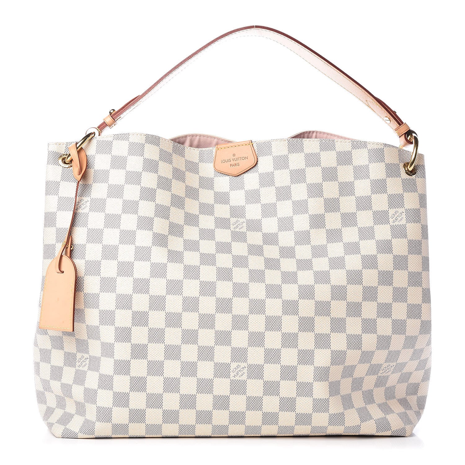 Louis Vuitton Damier Azur Graceful MM Rose Ballerine 1 of 13