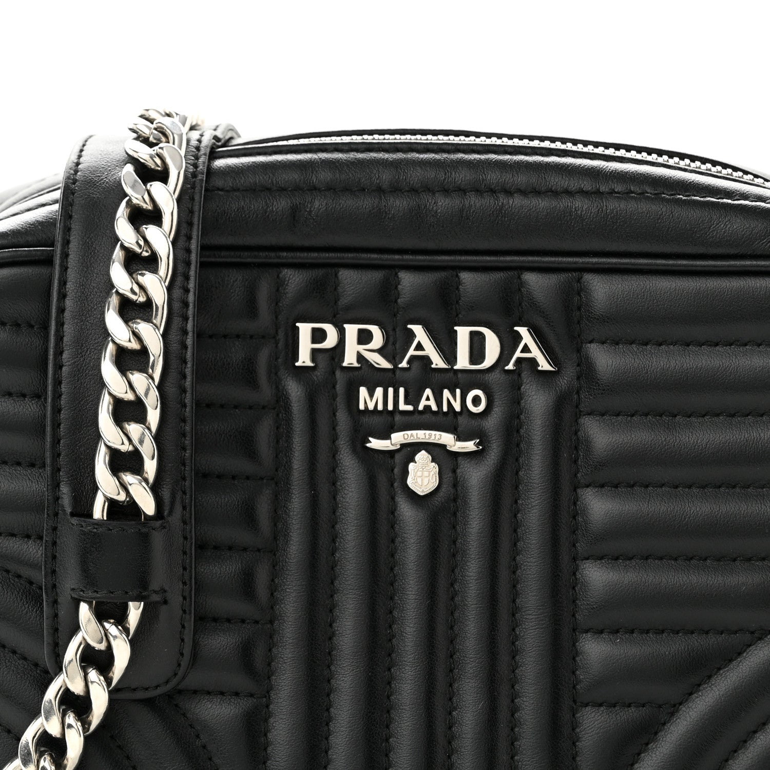 Prada Soft Calfskin Diagramme Camera Bag Black 8 of 11