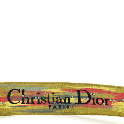 Christian Dior Canvas Embroidered Studded Rainbow Shoulder Strap 3 of 4
