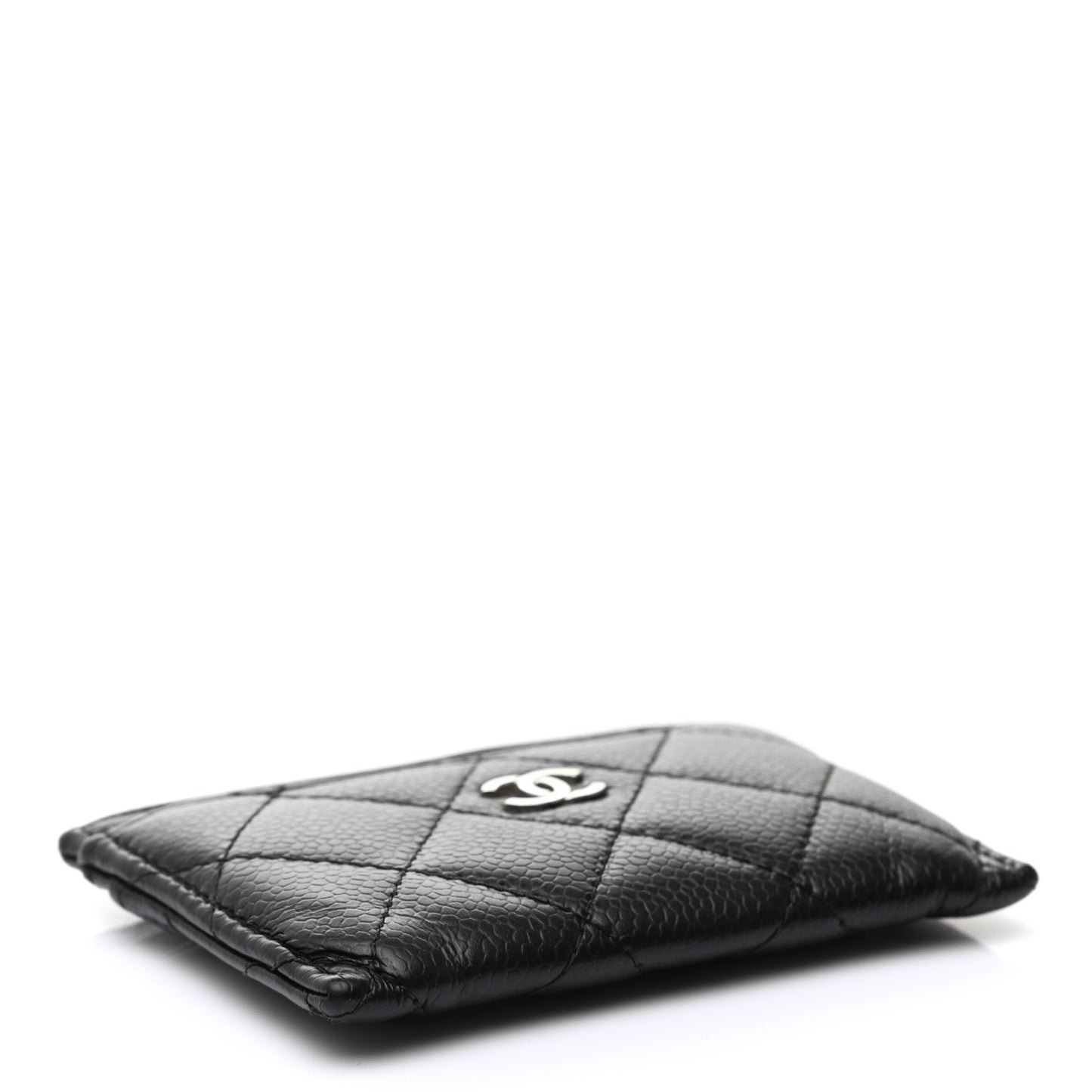 Caviar Quilted Card Holder Black