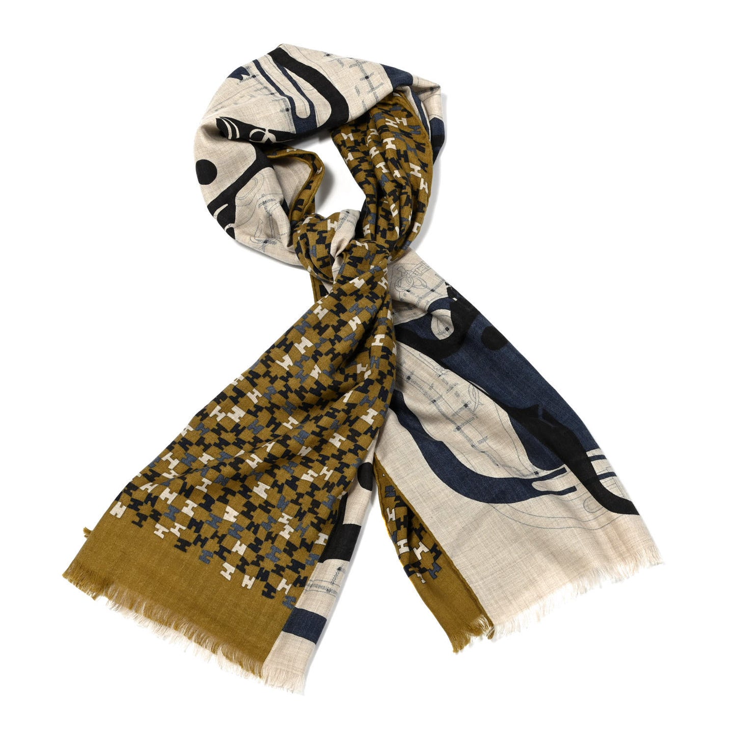 Cashmere Silk Imprimeur Fou Camails H Muffler