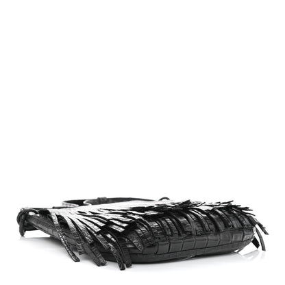 Nancy Gonzalez Crocodile Fringe Crossbody Bag Black 3 of 9
