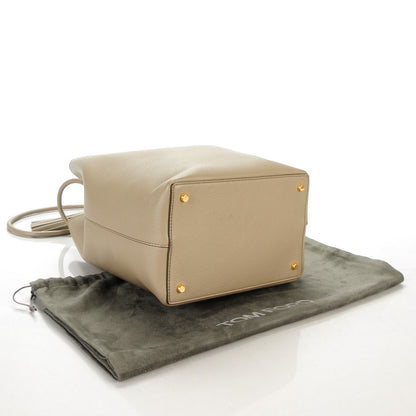 Tom Ford Calfskin Medium Double Tassel Bucket Taupe 4 of 8
