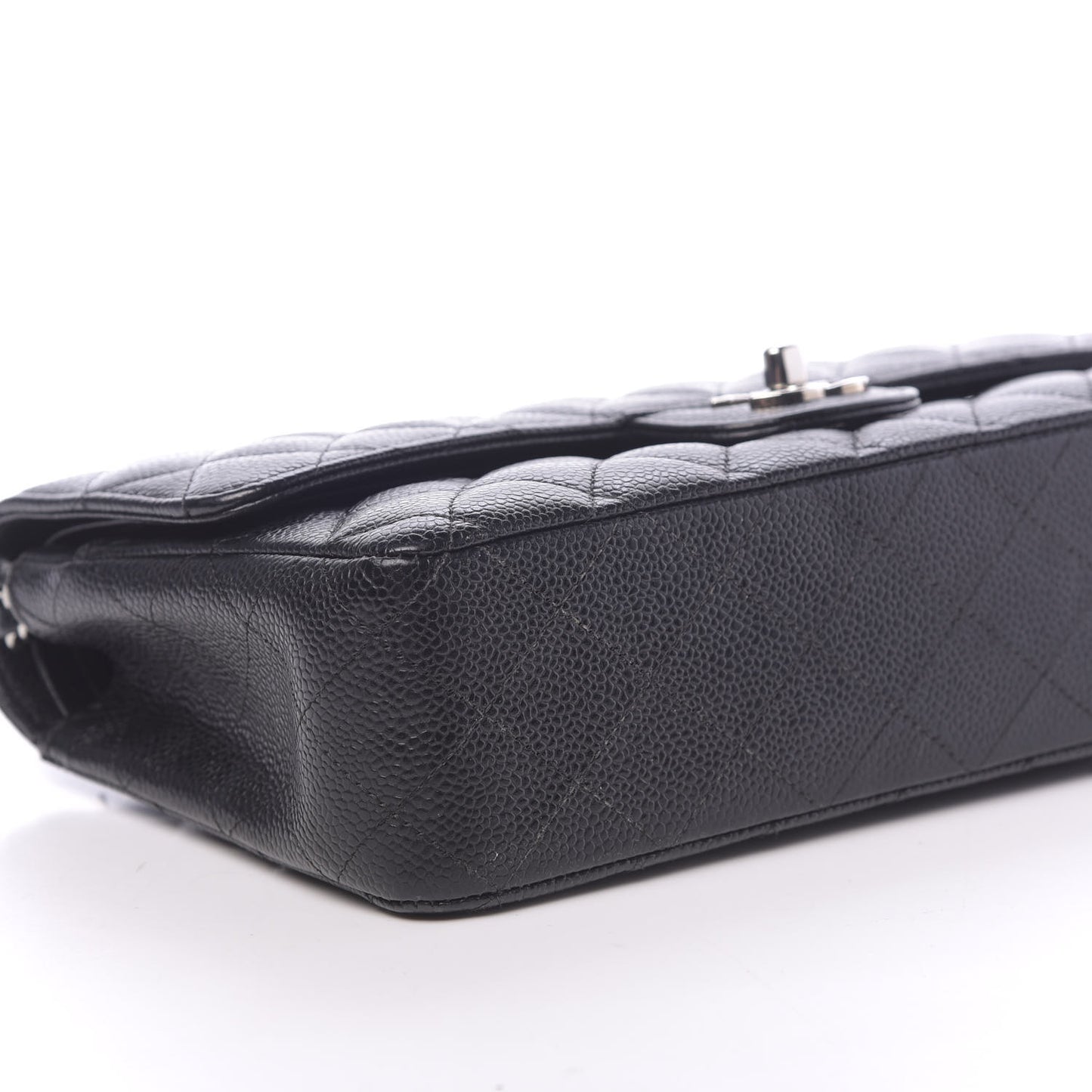 Caviar Quilted Medium Double Flap Black