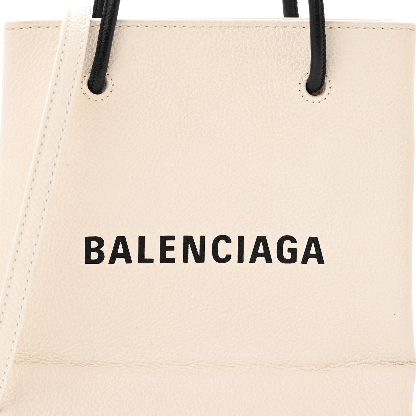 Calfskin Logo XXS Shopping Tote White