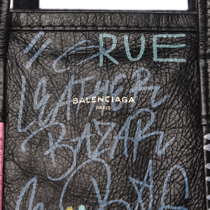 Balenciaga Agneau Arena Graffiti All Over Medium Bazar Shopper Tote Black Multicolor 11 of 11