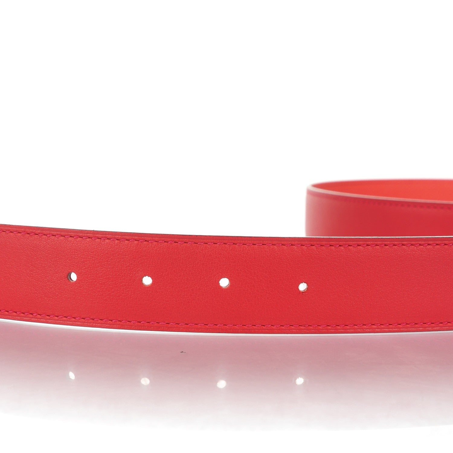 Hermes Swift Epsom 32mm Belt Strap 90 Vermilion Rose Jaipur 3 of 5
