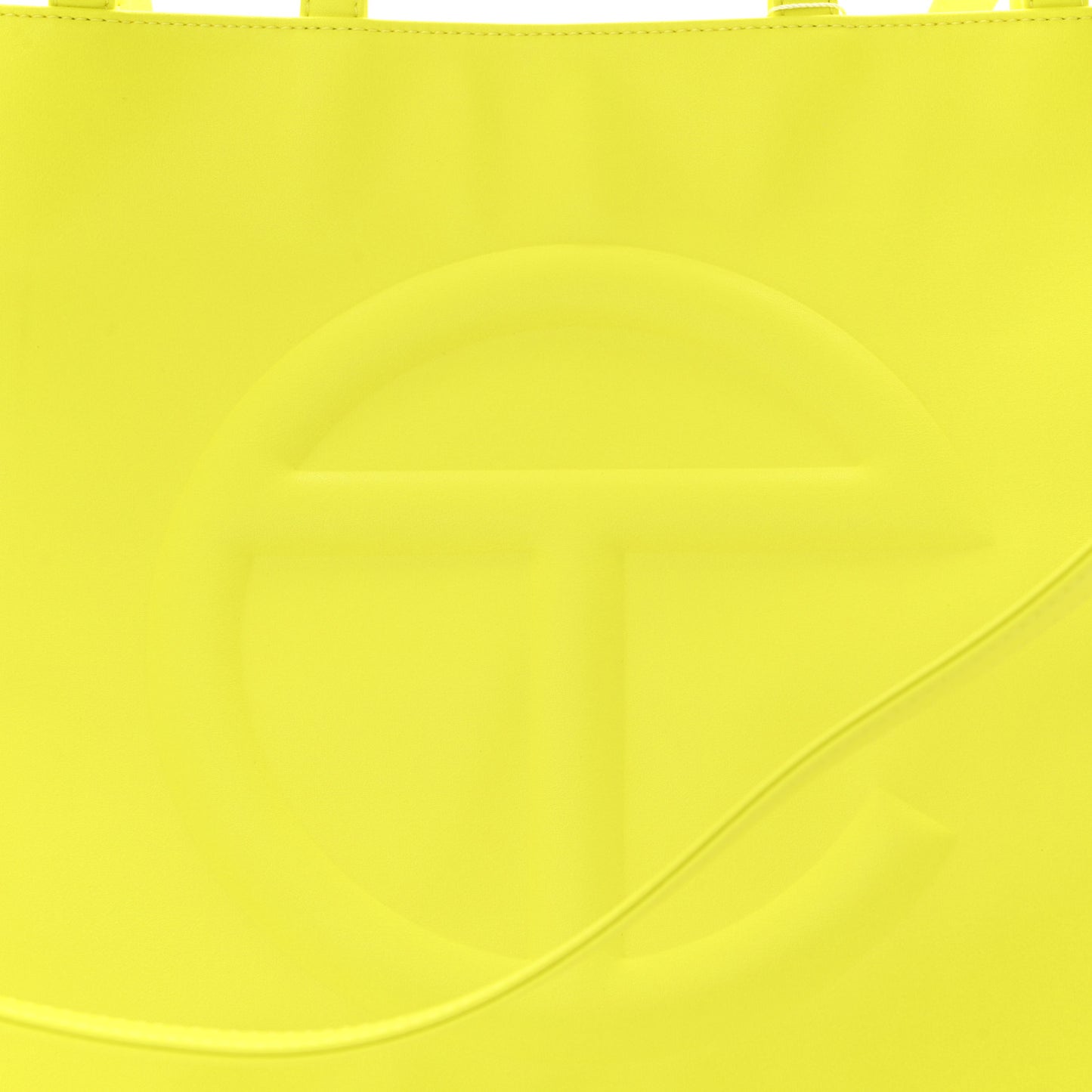 Vegan Leather Large Shopping Bag Highlighter Yellow