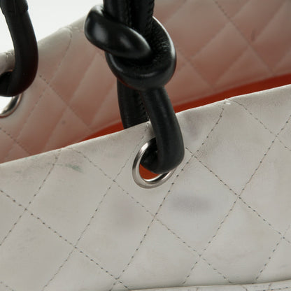Chanel Calfskin Quilted Python Large Cambon Tote White 12 of 20
