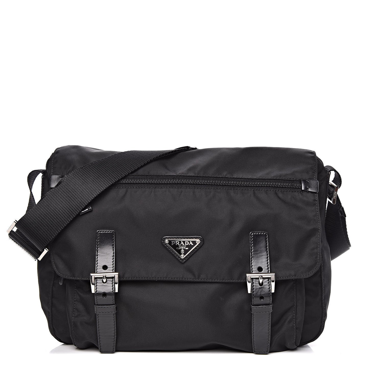 Nylon Vela Messenger Bag Black